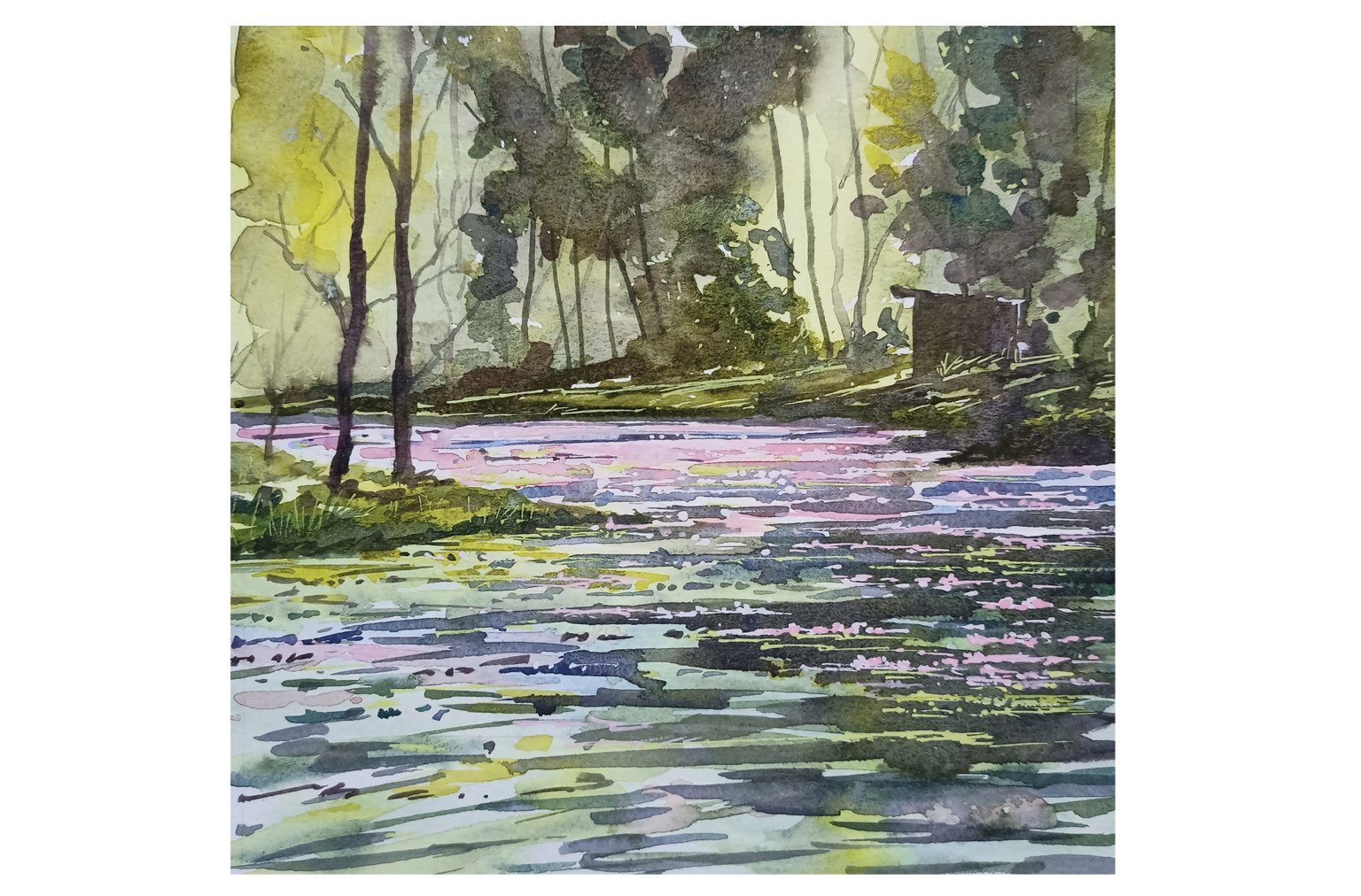 Black Beck Tarn watercolour painting by Steve Fairhurst